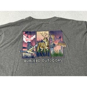 Burlebo Mens 2XL Long Sleeve Performance Shirt Gray Hunting Outdoors Graphic Tee